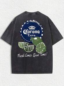 The New American-Style 100% Pure Cotton T-Shirt Suitable For Both Men And Women. Fun And Retro Premium Beer, Fresh Lime, A Perfect Moment! Cartoon Letter Pattern Printing. Street Korean-Style Loose And Versatile Y2k Clothing, Abstract Art Style, Retro Washed Pure Cotton Round-Neck T-Shirt, Double-Sided Retro Distressed Patterns. 90s Nostalgic American Street Style. Easily Create Retro Casual Clothing. Suitable For Daily Commuting, Casual Outings, Beach Vacations, Music Festivals, Holiday Gifts. Classic Retro-Style Women's Clothing. Four-Season Universal Comfortable T-Shirts For Both Men And Women. Printed T-Shirts For Men And Women. - màu đen - Xem 8