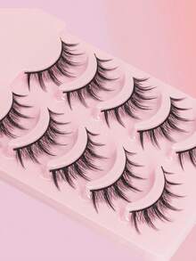 Manga Natural Soft Delicate Full Strip False Eyelashes - Black - View 4