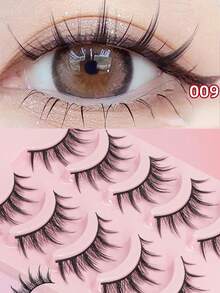 Manga Natural Soft Delicate Full Strip False Eyelashes - Black - View 1