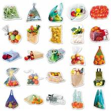 50 Pcs Bagged Realistic Fruit & Vegetable Stickers - Creative Graffiti Decor For Fridges, Cars, Phones & Journals Scrapbook Supplies Stationery Funny Stickers Kindle - 50PCS - View 4