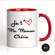 1pc, 11oz, Ceramic Coffee Mug With "Je T'aime Ma Mamme Chérie" Heart Graphic Design - Dishwasher Ideal Gift For Mom/Family On Mother' Day Or Holidays - Multicolor - View 10