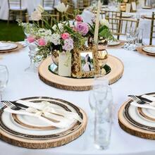Wood Slices Centerpieces, Wood Rounds Cookies Crafts, Rustic Wood Circles Slabs, Wooden Discs Tables Decor - Art Projects And Rustic Weddings - 8pcs 10-11 Inch - View 7