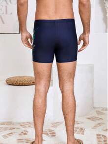 Men's Swim Trunks; New Large Size, Professional Sports, Flat-Front, Anti-Embarrassment Swimwear For Sp - Blue - View 8