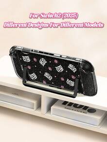 1 ốp lưng hình mặt mèo chấm bi, thiết kế trái tim và dấu chân, tương thích với máy chơi game Switch OLED (2025) / Switch mới, ốp bảo vệ trong suốt lấp lánh, tương thích với tay cầm Joycon, món quà tuyệt vời nhất dành cho game thủ Switch. - Nhiều màu - Xem 2