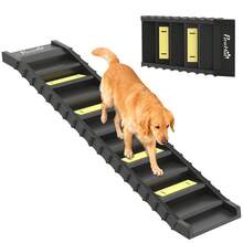 PawHut Foldable Dog Ramp For Car, Non-Slip Dog Stairs For SUVs Truck, Black - one-size - View 2