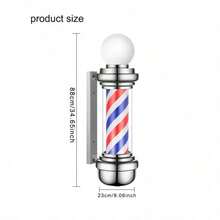 Candy Post With Ball For Hairdressing Barber Shop 88cm - Silver - View 3