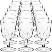 1/2pcs Reusable Transparent Stemware, Wine Glass, Champagne Flute, Martini Glass, Party Glassware, Durable Party Supplies, Suitable For Events, Restaurants, Weddings - Clear - View 2