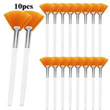 1/3/5/10/20pcs Fan-Shaped Makeup Brushes, Face Mask Application Brushes, Soft Cosmetic Skincare Tools, Acid Brushes For Beauticians, Suitable For Mud Masks, Toners, Creams, Spa Skincare Tools - Multicolor - View 20
