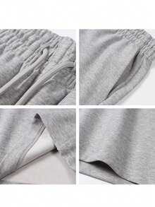 2pcs Men Creative Print T-Shirt And Shorts Set With Graphic Design And Text For Casual Streetwear Soft Fabric Breathable Comfortable Outfit For Everyday Wear And Urban Style - trắng - Xem 4