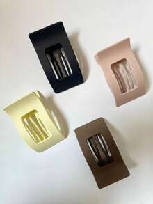 4个装女士扁平发夹 - 大号发夹，适合细软和浓密头发，牢固固定发饰 - 彩色 - 查看 9