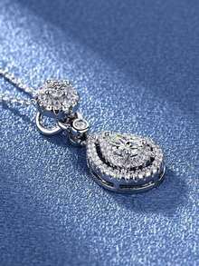 1件装时尚立方氧化锆项链吊坠，女士情人节礼物，订婚周年纪念派对首饰 - 1# - 查看 3