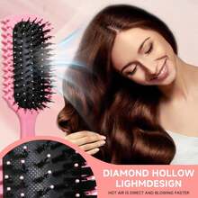 Curl Defining Brush, Curly Hair Brush Products With 3 Pcs Slick Back Hair Brush Set Bristle Brush Edge Control Teasing Comb For Women (Beige) - ColorA - 查看 4
