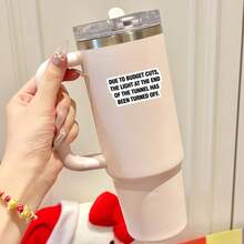 OZLICE "Due To Budget Cuts" Funny Text Sticker, Sarcastic Office Humor Vinyl Decal, Dark Comedy Light At The End Of Tunnel Quote, Waterproof Sticker For Laptop Water Bottle, Relatable Work Meme Gift For Coworker, Minimalist Typography Decor - Light Film - View 6