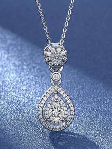 1件装时尚立方氧化锆项链吊坠，女士情人节礼物，订婚周年纪念派对首饰 - 1# - 查看 5