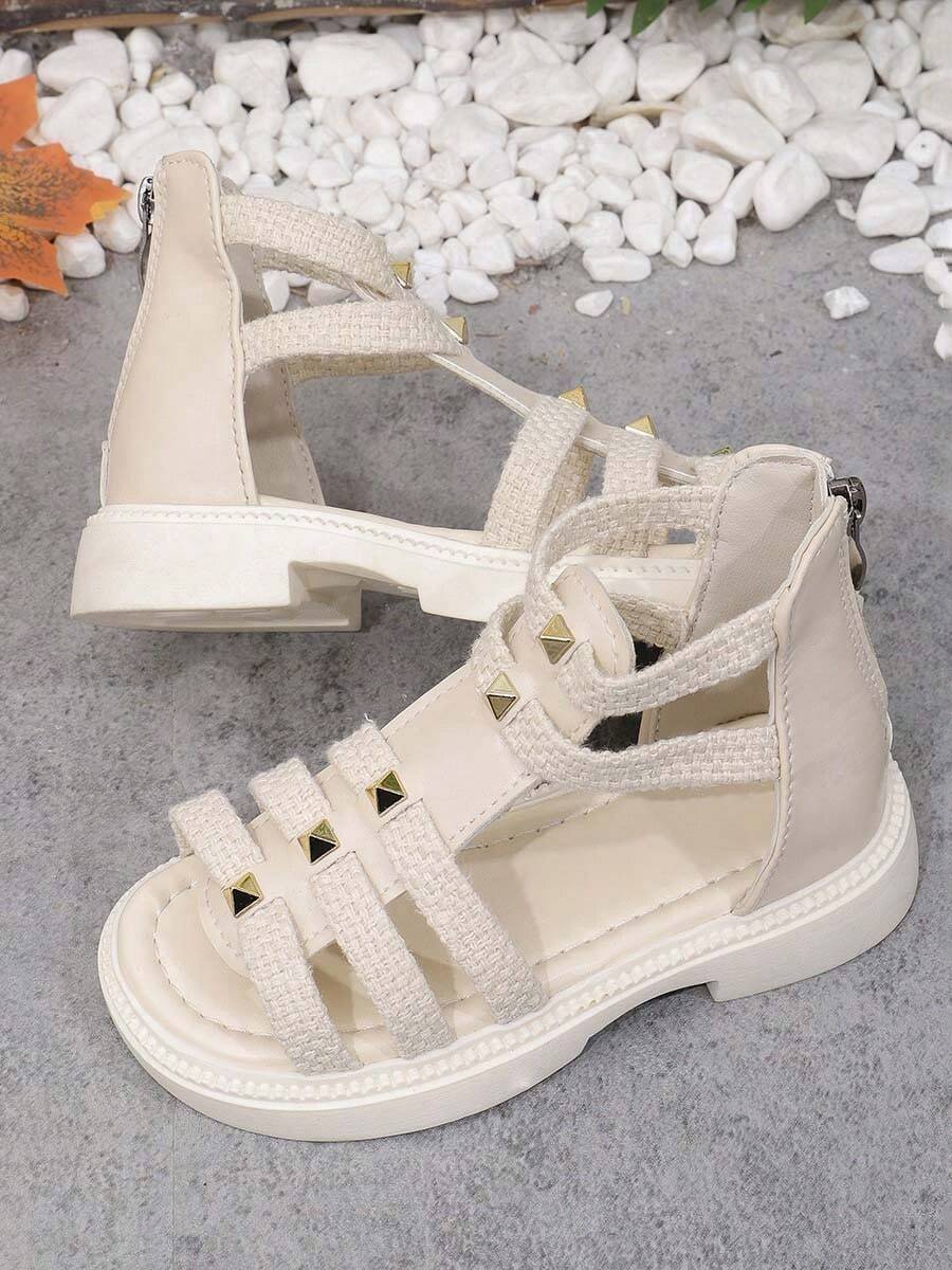 1双女童时尚舒适罗马凉鞋 - 米色 - 查看 1