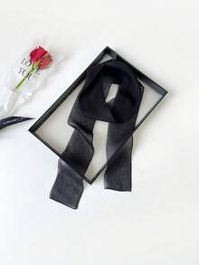 1pc Women Elegant Solid Color Lightweight Chiffon Scarf, Soft Lady Neck Accessory, Versatile For Head, Shoulder, Beach, Hair Decoration, An Ideal Choice To Accessorize You For Dress - Multicolor - View 5