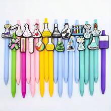 5/10支装实验室主题按动式圆珠笔 - 随机款式，黑色墨水，软塑料材质，创意试管烧杯设计，适合办公和学校使用，文具 | 创意设计 | 按动式圆珠笔，学生圆珠笔 - 隨機款式 - 查看 2