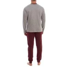 Kisses and Love Pyjama d'hiver en peluche pour homme KLP3 - Gris-bordeaux - Voir 3