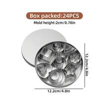 24/30-Piece Cookie Cutter Set(Box), Stainless Steel Multi-Shaped Geometric Baking Cutters For Cookies, Fondant And Pastry - View 8