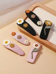 Bộ 3 kẹp tóc hoa vải dễ thương, phụ kiện tóc tối giản đa năng cho bé gái, kẹp càng tóc, kẹp cài tóc, ghim cài tóc. - Nhiều màu - Xem 1