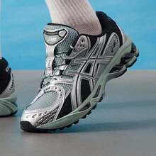 Asics Unisex Lightweight Casual Shoes, GEL-NIMBUS Low-Top Lace-Up Cushioned Comfortable Athletic Sneakers, 1203A543-400 - Teal/Silver - View 1