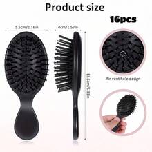 1/2/6/10/20件装升级版便携式气垫梳套装，可爱梳子，简约风格，干发卷发梳，洗发梳，优质材料，手持式梳子，美容配件，旅行必备，女士美发梳 - 黑色 - 查看 4