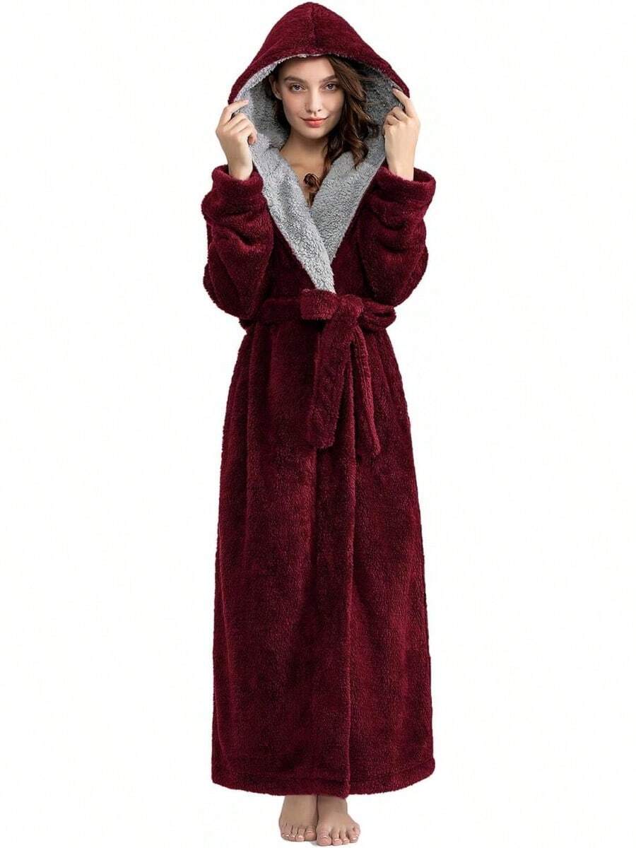 Bathrobe - Red - Hood - View 1