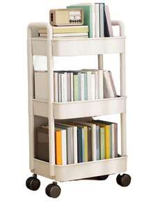 3 Tier Rolling Utility Cart Organizer With Removable Drawer, Stable And Sturdy Black Rolling Storage Carts With 2 Lockable Wheels For Bathroom, Kitchen, Snack, Craft, Makeup, Baby Essentials,Christmas Gifts,  Multi - Layer Utility Trolley Organizer With Perforated Shelves & Divided Baskets, Easy - Move Storage Solution For Bathroom, Kitchen, Office, Bedroom, Quick Assembly & Space - Saving Design - 白色 - 查看 7