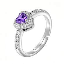 心形戒指，心形手链，奢华优雅的圣诞新年首饰，适合婚礼、浪漫礼物、日常搭配 - 白色 - 查看 10