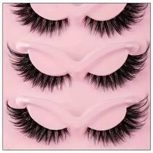 5-Pair Set Of Voluminous Slanted New Style False Eyelashes, Multi-Layer Dense Cat Eye Mink-Like Lashes - 5對 - 查看 2