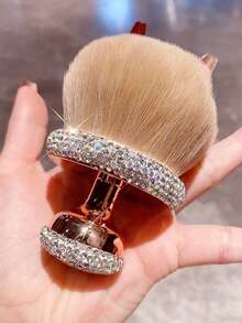 Luxury Rhinestone Powder Brush, High-Quality Nail Art Dust Brush, Fashionable Gold Makeup Powder Brush - Multicolor - View 5