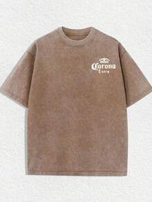 The New American-Style 100% Pure Cotton T-Shirt Suitable For Both Men And Women. Fun And Retro Premium Beer, Fresh Lime, A Perfect Moment! Cartoon Letter Pattern Printing. Street Korean-Style Loose And Versatile Y2k Clothing, Abstract Art Style, Retro Washed Pure Cotton Round-Neck T-Shirt, Double-Sided Retro Distressed Patterns. 90s Nostalgic American Street Style. Easily Create Retro Casual Clothing. Suitable For Daily Commuting, Casual Outings, Beach Vacations, Music Festivals, Holiday Gifts. Classic Retro-Style Women's Clothing. Four-Season Universal Comfortable T-Shirts For Both Men And Women. Printed T-Shirts For Men And Women. - 摩卡棕 - 查看 9
