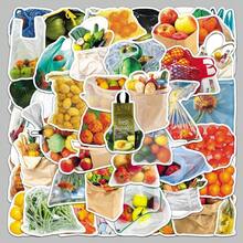 50 Pcs Bagged Realistic Fruit & Vegetable Stickers - Creative Graffiti Decor For Fridges, Cars, Phones & Journals Scrapbook Supplies Stationery Funny Stickers Kindle - 50PCS - View 7