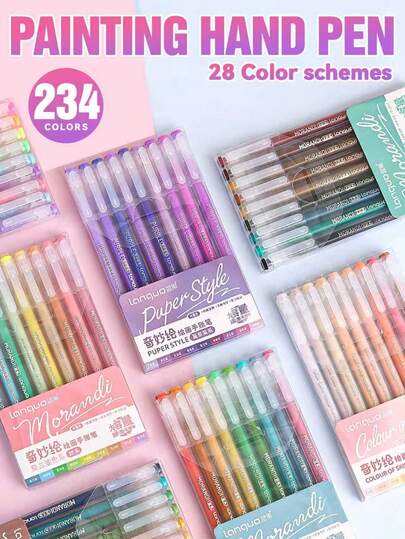 1 pieza Cuaderno de gran capacidad con bolígrafo, 234 colores de bolígrafos de gel, 9 piezas-28 esquemas de color, bolígrafo neutro de 0.6mm para estudiantes, adecuado para tomar notas, manualidades, pintura en capas, colorear dibujos animados y talla grande, regalo ideal para estudiantes niños/niñas, vuelta al cole y recompensas para maestros
