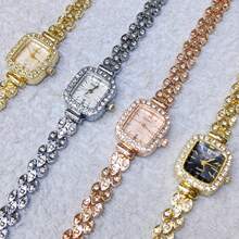 New Release Women's Jewelry Bracelet Watch With Inlaid Cubic Zirconia And Sparkling Stone. - 香檳色 - 查看 3