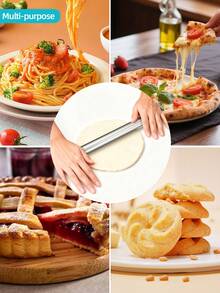 1pc Stainless Steel Rolling Pin, Baking Tool, Non-Stick Dough Roller For Baking Gummies, Pizza, Pies, Pastries, Noodles, Dough, Cookie, Kitchen Gadget - View 4
