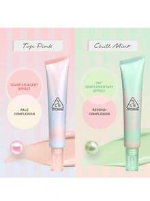 3CE Cooling Mint Liquid Primer, Complexion Correcting Base Makeup, Pore Minimizing Concealer Brightening, Lightweight Moisturizing Formula, 2-In-1 Concealer & Brightening, Oil-Control Matte Long-Lasting 48 Hours, Suitable For All Skin Types Smooth Primer, Korean Cosmetics. - CHILL MINT - View 10