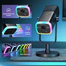 USB/XLR Dynamic Microphone Suitable For Podcasting, PC/Computer Gaming Live Streaming, With RGB Lighting, Mute Button, Headphone Jack, Desktop Stand, Professional Singing Microphone - FIFINE AM8 (Global Version) - View 6