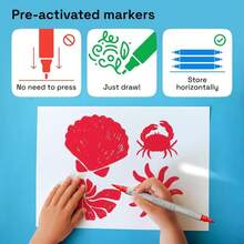 ARTISTRO 2 Red Dual-Tip Acrylic Paint Pens - Multisurface Markers For Glass, Rock, Fabric, Wood, Plastic &Amp; More - 1 Mm Fine &Amp; Brush Tips - MàuF - Xem 7