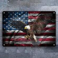 1PC Vintage Tin Sign, Bald Eagle In Flight With American Flag, Patriotic Wall Art, High-Quality Metal, Rustic Decor, Durable, Fade-Resistant, Perfect For Home, Office, Or Man Cave, 8x12 Inches - Metal Wall Art,Tin Signs,Vintage Metal Signs,Retro Wall Decor,Rustic Metal Art,Cool Metal Signs,Man Cave Decor,Garage Signs,Classic Metal Art,Unique Wall Art - Multicolor - View 9