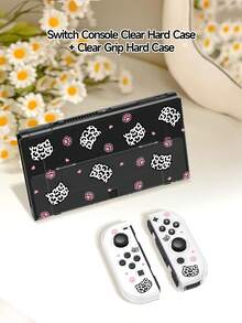 1 ốp lưng hình mặt mèo chấm bi, thiết kế trái tim và dấu chân, tương thích với máy chơi game Switch OLED (2025) / Switch mới, ốp bảo vệ trong suốt lấp lánh, tương thích với tay cầm Joycon, món quà tuyệt vời nhất dành cho game thủ Switch. - Nhiều màu - Xem 5