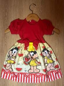 Children's Casual Party Dress With Short Ribbed Knit And Magali Characters - 離開 - 查看 10