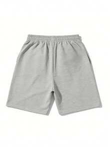 2pcs Men Creative Print T-Shirt And Shorts Set With Graphic Design And Text For Casual Streetwear Soft Fabric Breathable Comfortable Outfit For Everyday Wear And Urban Style - trắng - Xem 5