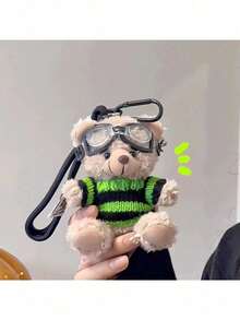 可爱泰迪熊钥匙扣 - 棕色泰迪熊戴眼镜，情侣款可爱钥匙扣，适合挂在包包上，返校季礼物，1个装 - one-size - 查看 15