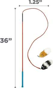 Outward Hound Tail Teaser Interactive Dog Wand Toy With Squeaky Plush Teaser And Crinkle Sounds For Active Play, Multicolored - ColorB - 查看 6