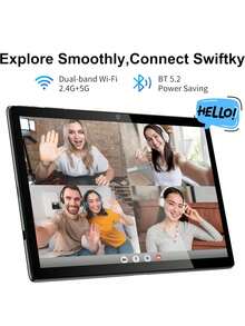 Qetupa 10.1英寸安卓15平板电脑，4GB RAM + 64GB ROM，MTK 6762八核1.8GHz处理器，高清(1280x800) IPS触摸屏，蓝牙5.2和802.11ac WiFi 5，GPS，500万像素前置摄像头和1300万像素后置摄像头，6000mAh大容量电池，不支持SIM卡，适合儿童/成人的圣诞礼物（不含适配器） - 金色 - 查看 5