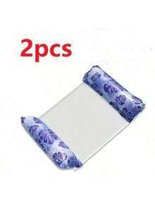 1pc/2pcs Portable Foldable Water Hammock With Mesh Backrest, Floating, Inflatable Striped Swimming Pool Mattress, Beach Sports - Multicolor - View 19