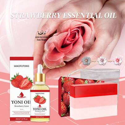 30ml Aceite íntimo de fresa, 100g Jabón íntimo de limpieza de fresa, hidratante y nutritivo, mantiene la hidratación y el brillo, mejora el aspecto apagado y la flacidez, reafirma e hidrata, aceite de cuidado íntimo con fragancia fresca de fresa, rejuvenece, jabón íntimo de limpieza suave con fragancia duradera, cuidado personal y del cutis