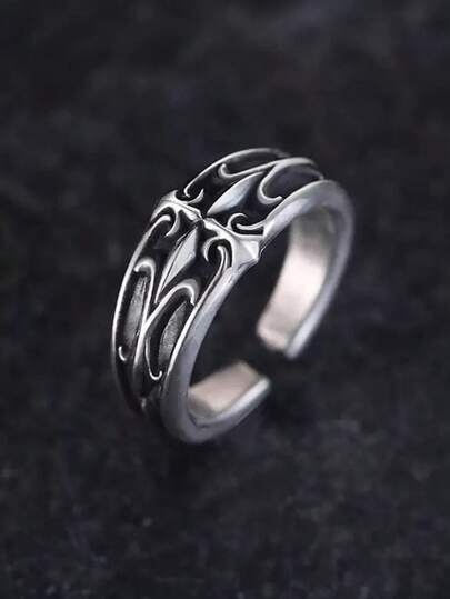 خاتم زهرة الأيريس الفاخر المطلي بالفضة التايلاندية المقلدة القابل للتعديل، موضة متعددة الاستخدامات وإبداعية