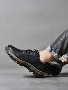 Zapatos de vestir con cordones para hombre,Zapatos Formales para Hombre Oxford de Vestir,Zapatos de Vestir Casuales para Hombre Oxfords Formales,Zapato Clásico para Hombre con Cordones en Acabado Piel,Negro/Marrón - Negro - Ver 3